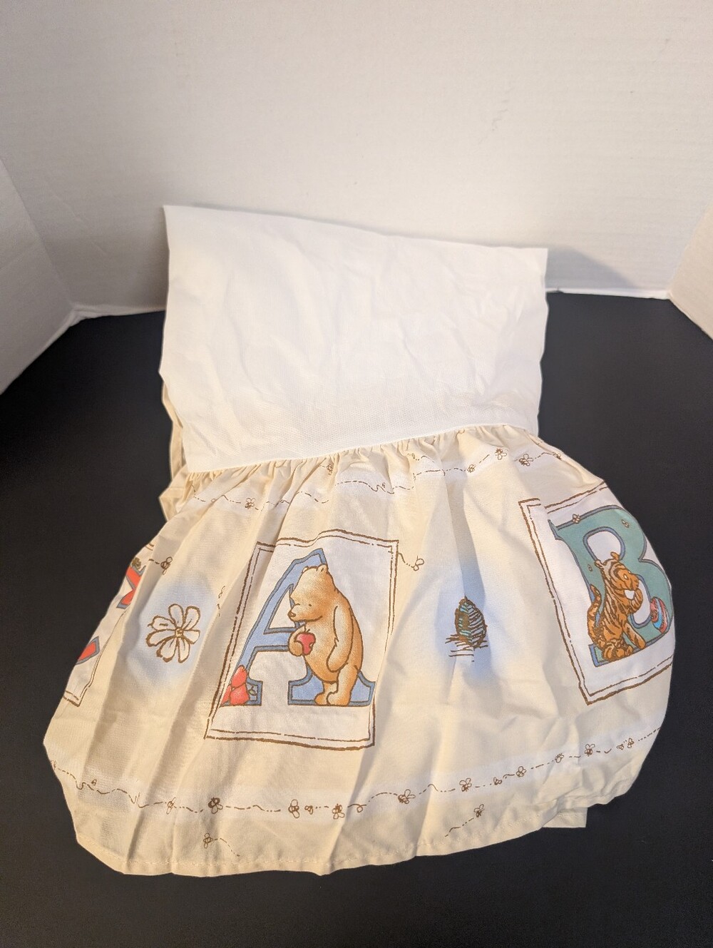 Vintage Disney Winnie the Pooh Classic Honey Pot Crib Bedding Skirt Ruffle A B C
